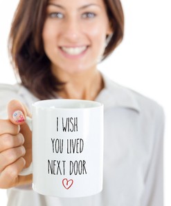 I Wish You Lived Next Door Mug - Long Distance Friendship Mug, Best Friend Moving Gift, Custom State To State Mug, and Sister Mug