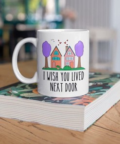 I Wish You Lived Next Door Mug - Long Distance Friendship Mug for Best Friend Moving Gift