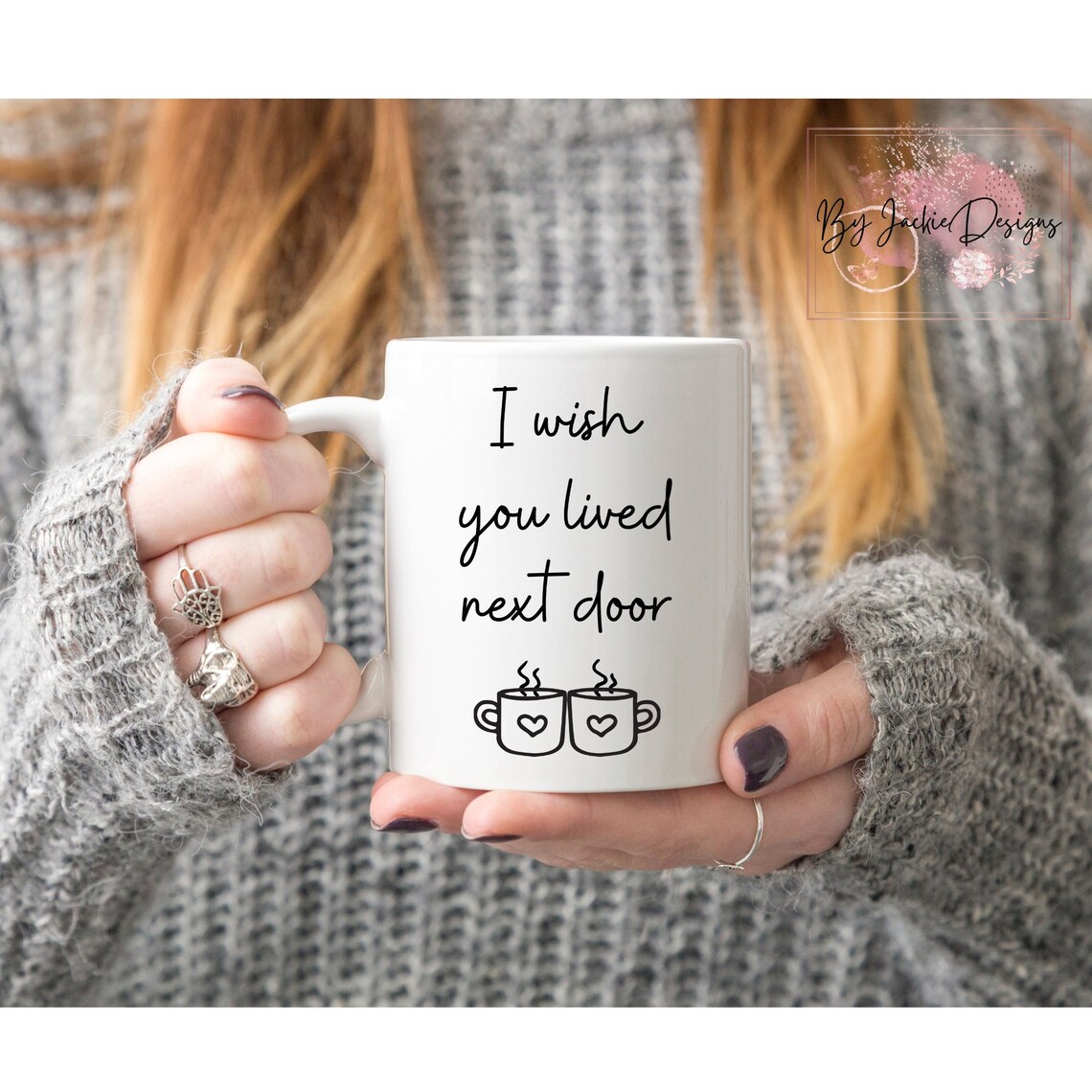 I Wish You Lived Next Door Mug - Neighbors Mug, Housewarming Gift, Long Distance, Missing You, Neighbor Gift - Image 2