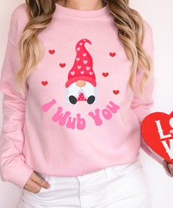 I Wub You Valentine's Gnome Unisex Heavyweight Crewneck Sweatshirt