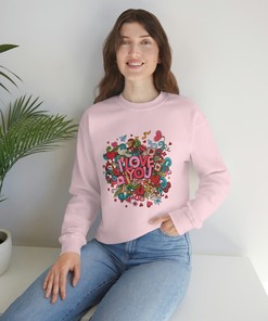 I love you Crewneck Sweatshirt, Valentines Sweatshirt, Gift, Retro Sweatshirt