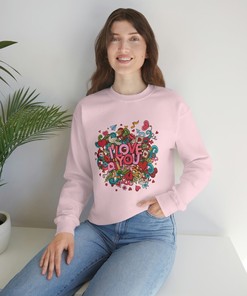 I love you Crewneck Sweatshirt, Valentines Sweatshirt, Gift, Retro Sweatshirt, Unisex Sweatshirt, Couple Sweatshirt