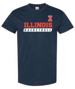 Illinois Fighting Illini Basketball Slant Shirt Sweatshirt Pullover Hoodie Reprinted Full Color Full Size