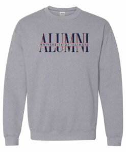 Illinois Fighting Illini Classic Alumni Shirt Sweatshirt Pullover Hoodie Reprinted Full Color Full Size