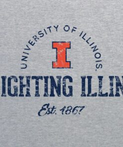 Illinois Fighting Illini Established Arch Logo Shirt Sweatshirt Pullover Hoodie Reprinted Full Color Full Size
