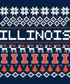 Illinois Fighting Illini Holiday Shirt Sweatshirt Pullover Hoodie Reprinted Full Color Full Size