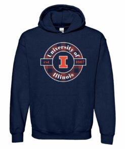 Illinois Fighting Illini Plaid Circle Shirt Sweatshirt Pullover Hoodie Reprinted Full Color Full Size