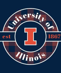 Illinois Fighting Illini Plaid Circle Shirt Sweatshirt Pullover Hoodie Reprinted Full Color Full Size