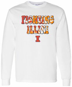 Illinois Fighting Illini Tie Die Type Shirt Sweatshirt Pullover Hoodie Reprinted Full Color Full Size
