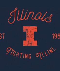 Illinois Fighting Illini Vintage Script Shirt Sweatshirt Pullover Hoodie Reprinted Full Color Full Size