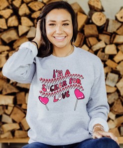 I'm A Sucker For Love Valentine's Day Sweatshirt, Retro Vintage Cupid Sweater, Anti Western Valentines Day, I Love You Be Mine Shirt, Heart