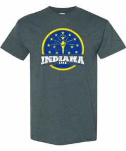 Indiana Distressed Circle - Hometown Pride Shirt Sweatshirt Pullover Hoodie reprinted full color full size