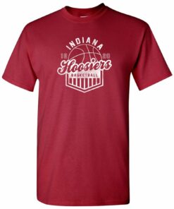 Indiana Hoosiers Vintage Basketball Shield Licensed Shirt Sweatshirt Pullover Hoodie Reprinted Full Color Full Size