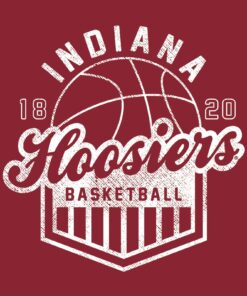 Indiana Hoosiers Vintage Basketball Shield Licensed Shirt Sweatshirt Pullover Hoodie Reprinted Full Color Full Size