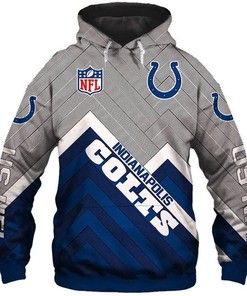 Indianapolis Colts 3D All Over Print Zip Hoodie, Perfect Gifts For Nfl Fans