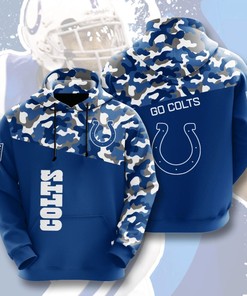 Indianapolis Colts Blue White Camo 3D All Over Print Zip Hoodie, Perfect Gift For Nfl Fans
