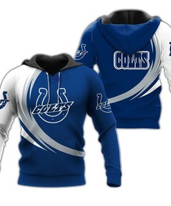 Indianapolis Colts Blue White Pullover V7 3D All Over Print Zip Hoodie, Perfect Gift For Nfl Fans