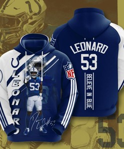 Indianapolis Colts Darius Leonard 3D Hoodie Zip Hoodie, Nfl 3D All Over Print Hoodie Zip Hoodie