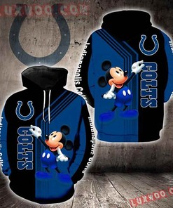 Indianapolis Colts Hoodie Mickey Mouse 3D Hoodie Zip Hoodie, Nfl 3D All Over Print Hoodie Zip Hoodie