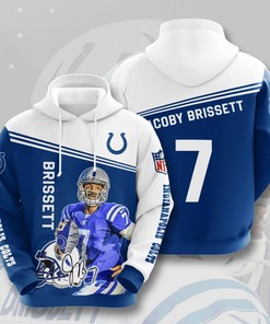 Indianapolis Colts Jacoby Brissett 3D Hoodie Zip Hoodie, Nfl 3D All Over Print Hoodie Zip Hoodie