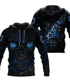 Indianapolis Colts Lava Skull 3D Hoodie Zip Hoodie, Nfl 3D All Over Print Hoodie Zip Hoodie