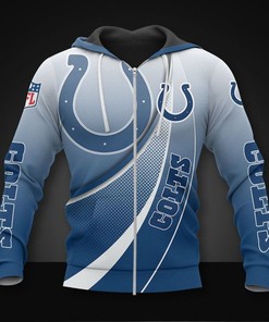 Indianapolis Colts Light Blue 3D Hoodie Zip Hoodie, Nfl 3D All Over Print Hoodie Zip Hoodie