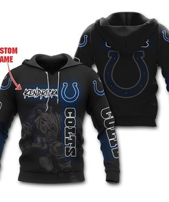 Indianapolis Colts Mascot Design Custom Name 3D Hoodie Zip Hoodie, Nfl 3D All Over Print Hoodie Zip Hoodie