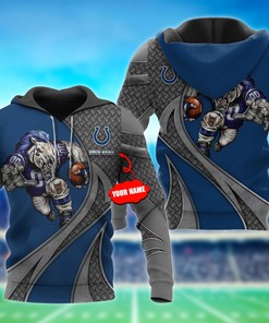 Indianapolis Colts Metal Mascot Personalized 3D Hoodie Zip Hoodie, Nfl 3D All Over Print Hoodie Zip Hoodie