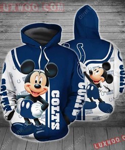 Indianapolis Colts Mickey 3D Hoodie Zip Hoodie, Nfl 3D All Over Print Hoodie Zip Hoodie