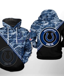 Indianapolis Colts Nfl Camo Team 3D All Over Print Zip Up Hoodie Option
