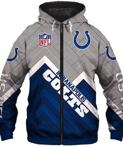 Indianapolis Colts Nfl Rugby Team 3D All Over Print Zip Up Hoodie Option