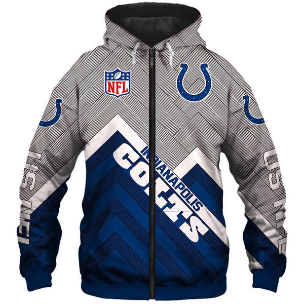 Indianapolis Colts Nfl Rugby Team 3D All Over Print Zip Up Hoodie Option