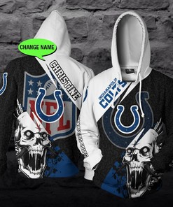 Indianapolis Colts Nfl Skull Custom 3D All Over Print Hoodie