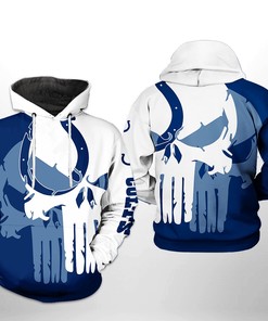 Indianapolis Colts Nfl Team Skull 3D All Over Print Zip Up Hoodie Option