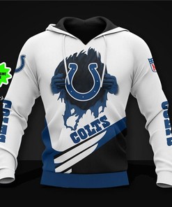 Indianapolis Colts Personalized 3D Hoodie Zip Hoodie, Nfl 3D All Over Print Hoodie Zip Hoodie