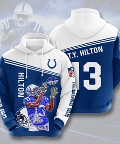 Indianapolis Colts T. Y. Hilton 3D Hoodie Zip Hoodie, Nfl 3D All Over Print Hoodie Zip Hoodie