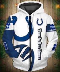Indianapolis Colts White Blue 3D Hoodie Zip Hoodie, Nfl 3D All Over Print Hoodie Zip Hoodie