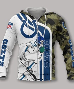 Indianapolis Colts Zip Up 3D Hoodie Zip Hoodie, Nfl 3D All Over Print Hoodie Zip Hoodie
