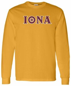 Iona University Gaels Secondary Logo Shirt Sweatshirt Pullover Hoodie Reprinted Full Color Full Size