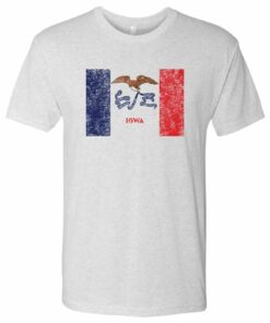 Iowa Flag State Pride Premium Triblend Mens Shirt Sweatshirt Pullover Hoodie Reprinted Full Color Full Size