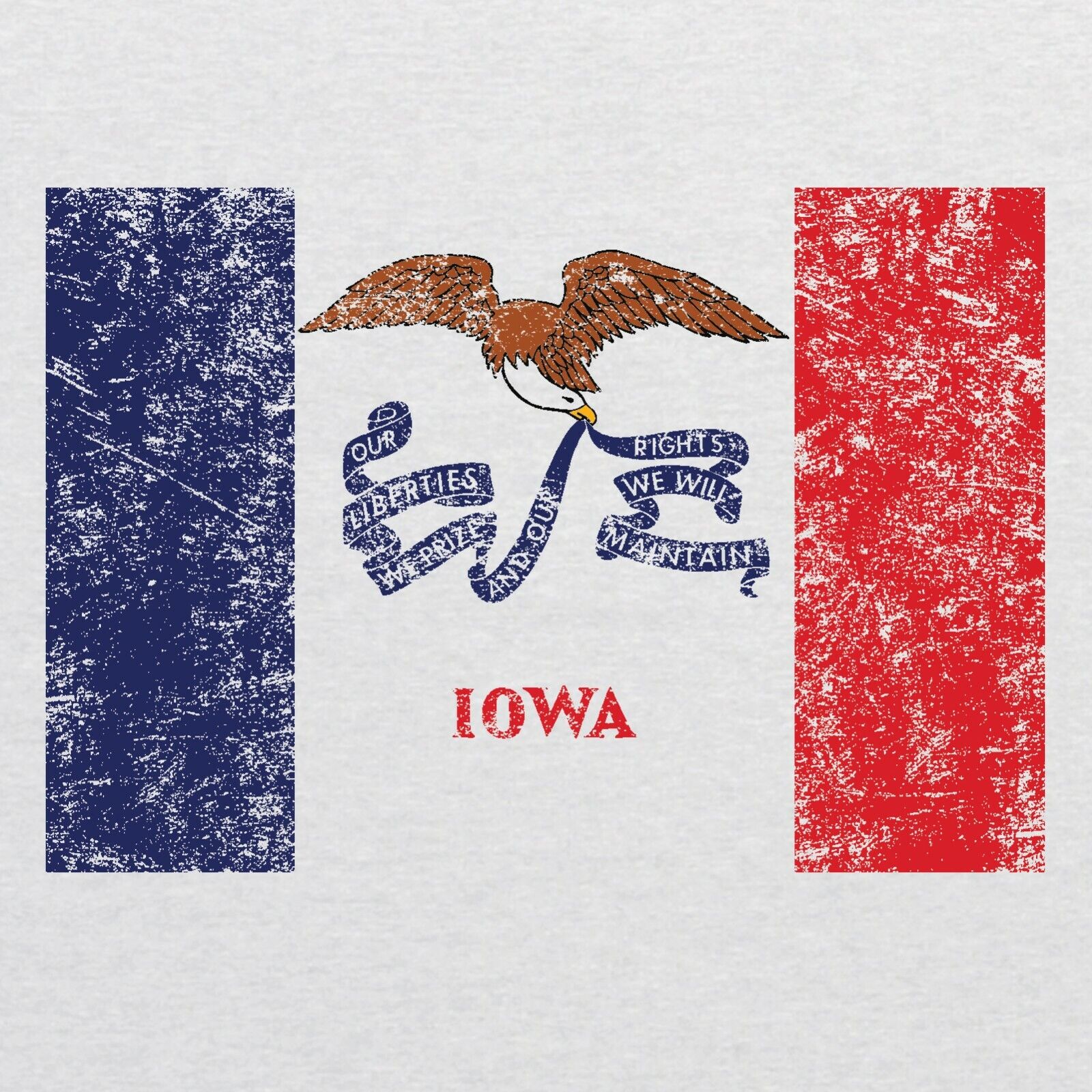 Iowa Flag State Pride Premium Triblend Mens Shirt Sweatshirt Pullover Hoodie Reprinted Full Color Full Size