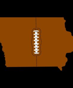 Iowa Football State Shape - Hometown Pride Shirt Sweatshirt Pullover Hoodie Reprinted Full Color Full Size