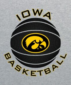 Iowa Hawkeyes Basketball Circle Logo Shirt Sweatshirt Pullover Hoodie Reprinted Full Color Full Size