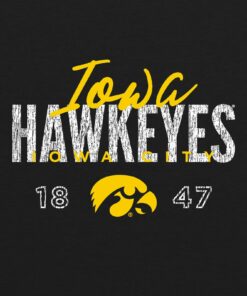 Iowa Hawkeyes Dist Block Script Logo Shirt Sweatshirt Pullover Hoodie Reprinted Full Color Full Size