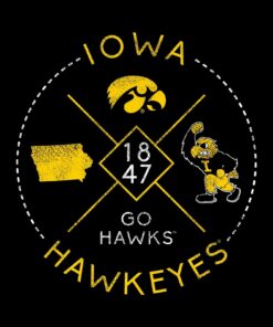 Iowa Hawkeyes Identity Stamp Shirt Sweatshirt Pullover Hoodie Reprinted Full Color Full Size