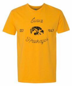 Iowa Hawkeyes Vintage Script Premium Shirt Sweatshirt Pullover Hoodie Reprinted Full Color Full Size