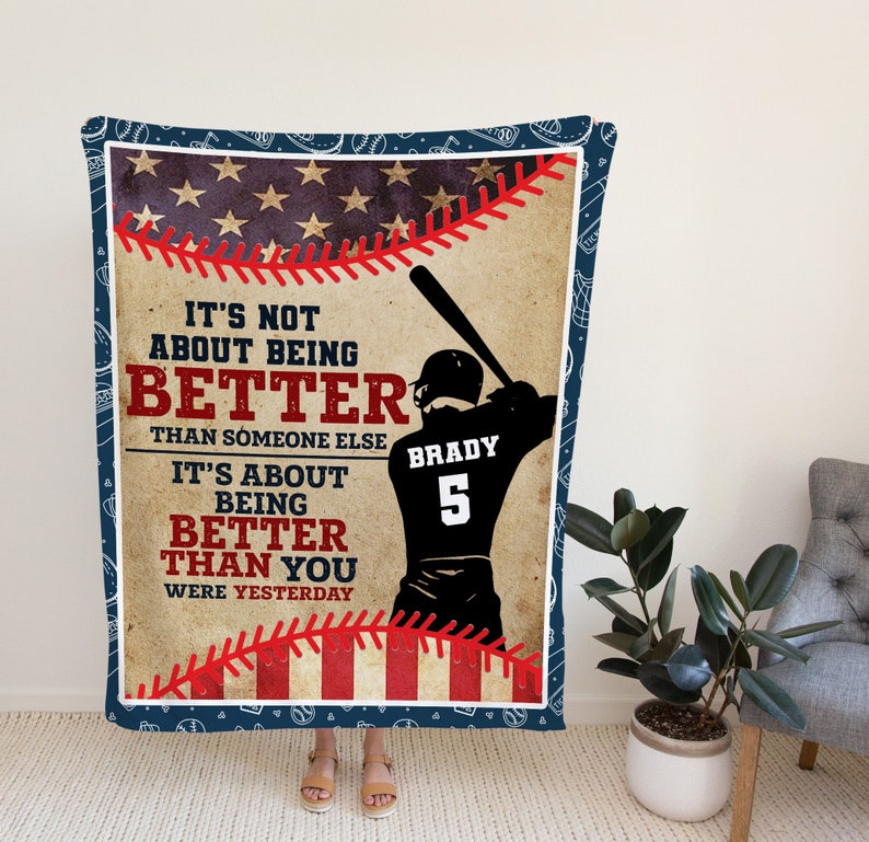 It'S Not About Being Better Blanket, Gift Ideas For Baseball Player, Baseball'S Lover Gift.