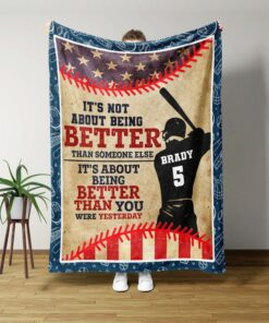 It'S Not About Being Better Blanket, Gift Ideas For Baseball Player, Baseball'S Lover Gift.