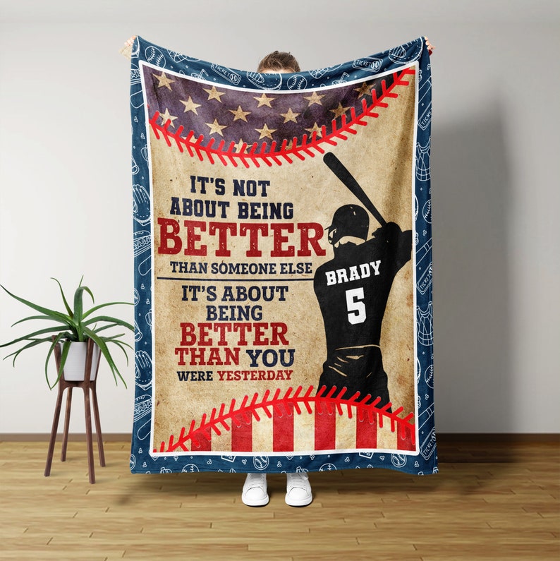 It'S Not About Being Better Blanket, Gift Ideas For Baseball Player, Baseball'S Lover Gift.