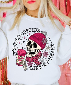 It's Cold Outside Just Like My Heart Valentine's Day Sweatshirt Unisex Crewneck Sweatshirt Funny Valentine Sweatshirt Sarcastic